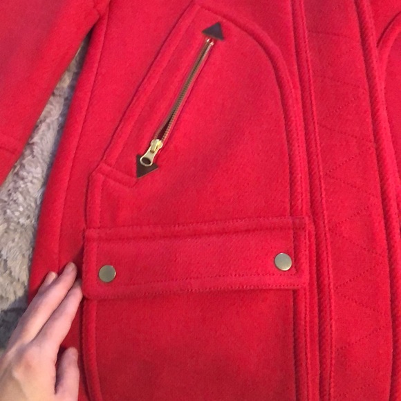 Jcrew Peacoat -fur hooded Italian wool pea coat - Picture 2 of 9